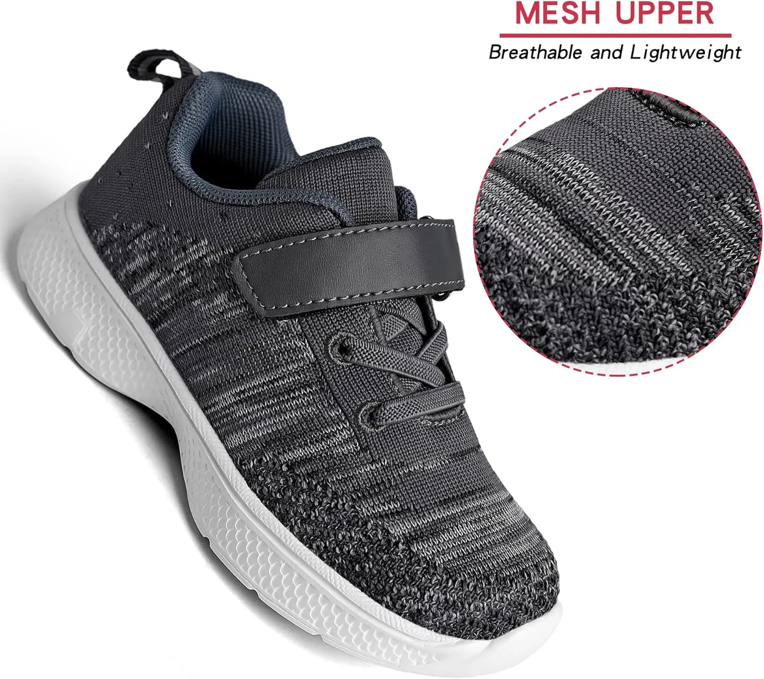 adituo Toddler/Little Kid Boys Girls Lightweight Breathable Sneakers Strap Athletic Runing Walking Sports Shoes