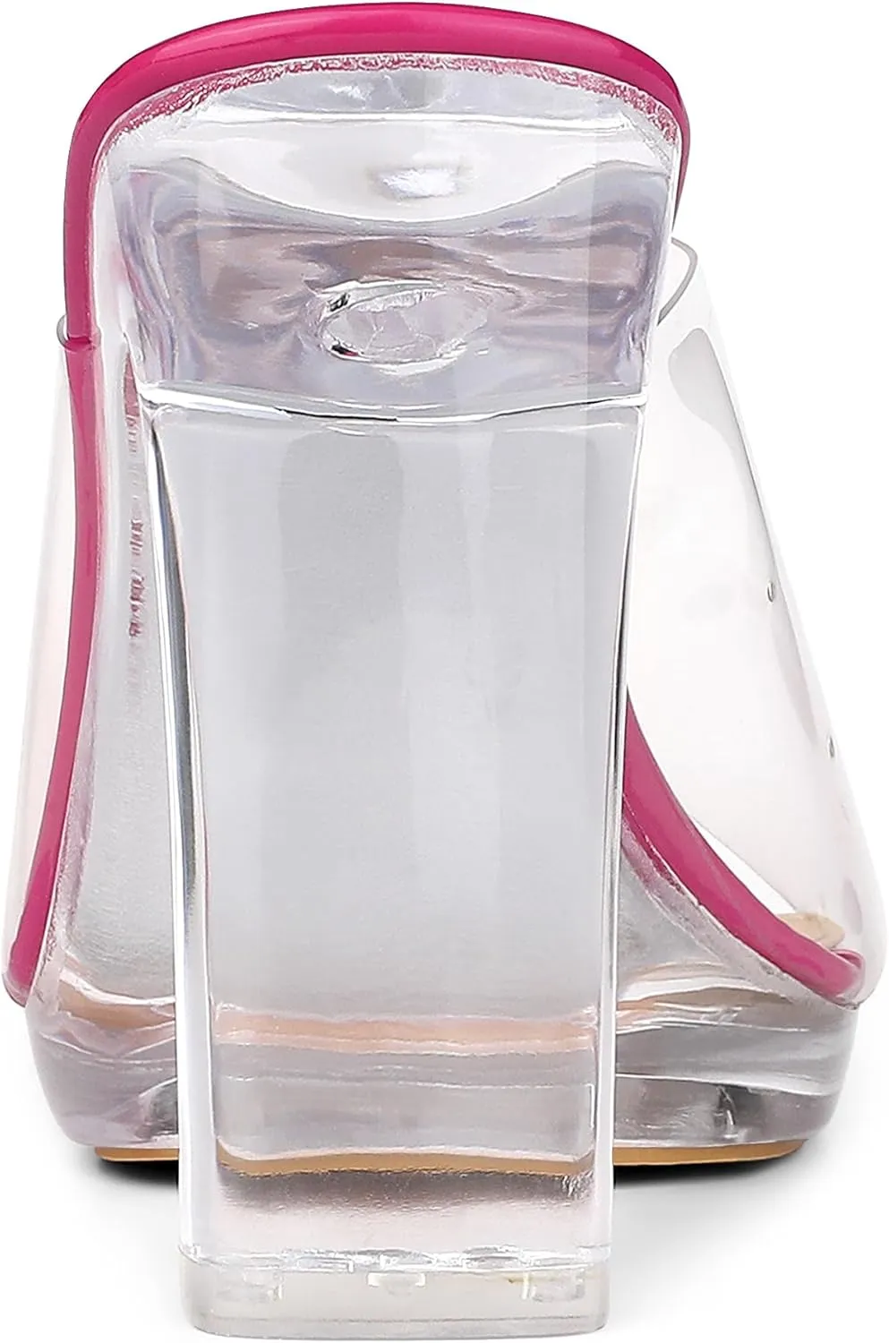 Allegra K Women's Clear Heel Platform Open Toe Chunky Heels Slides Sandals