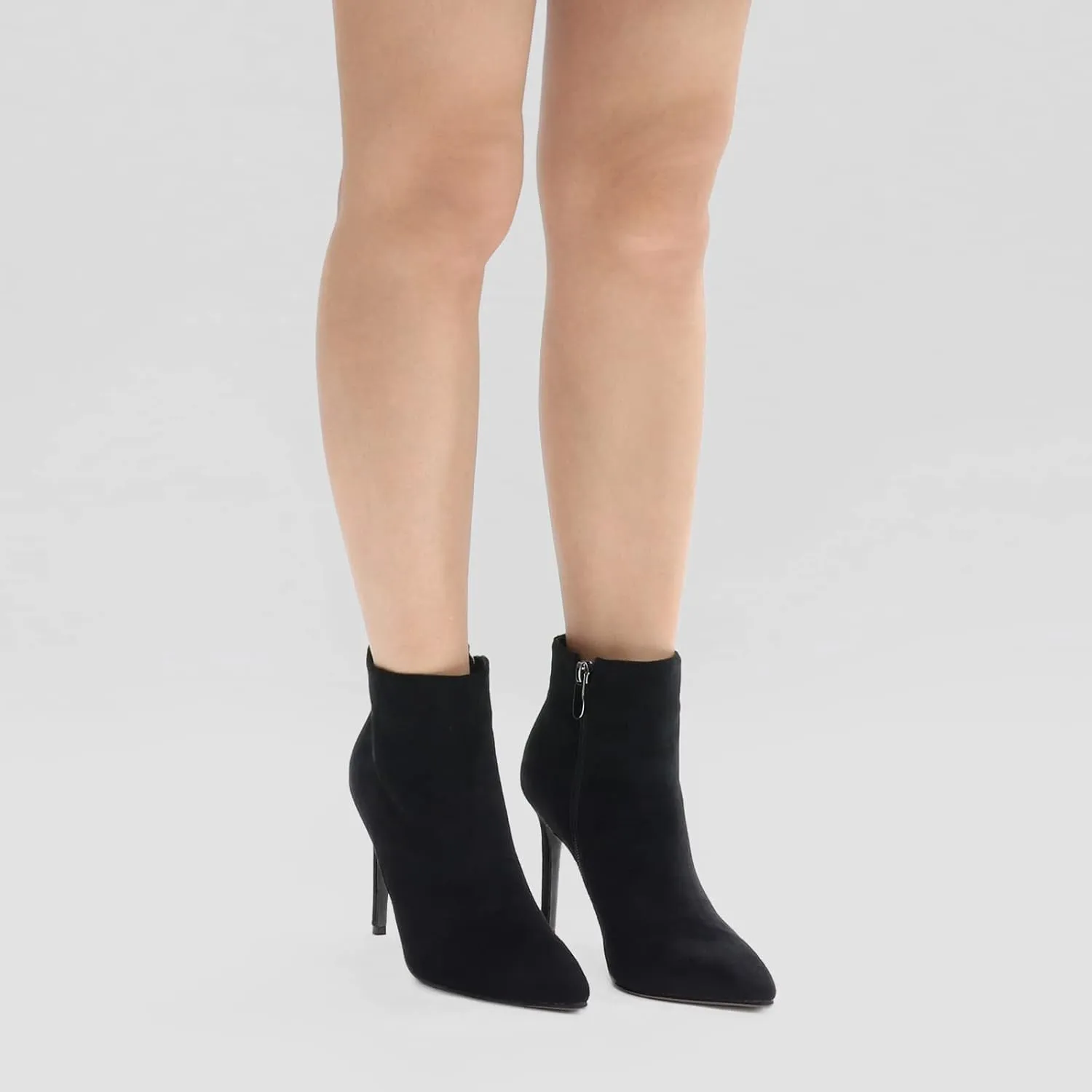 Ankle Boots for Women Stiletto High Heel Pointed Toe Boots with Zipper