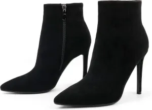 Ankle Boots for Women Stiletto High Heel Pointed Toe Boots with Zipper