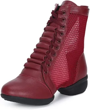 AOQUNFS Women's Dance Sneakers High Top Breathable Soft Modern Dance Shoes Jazz Boots with Split Sole