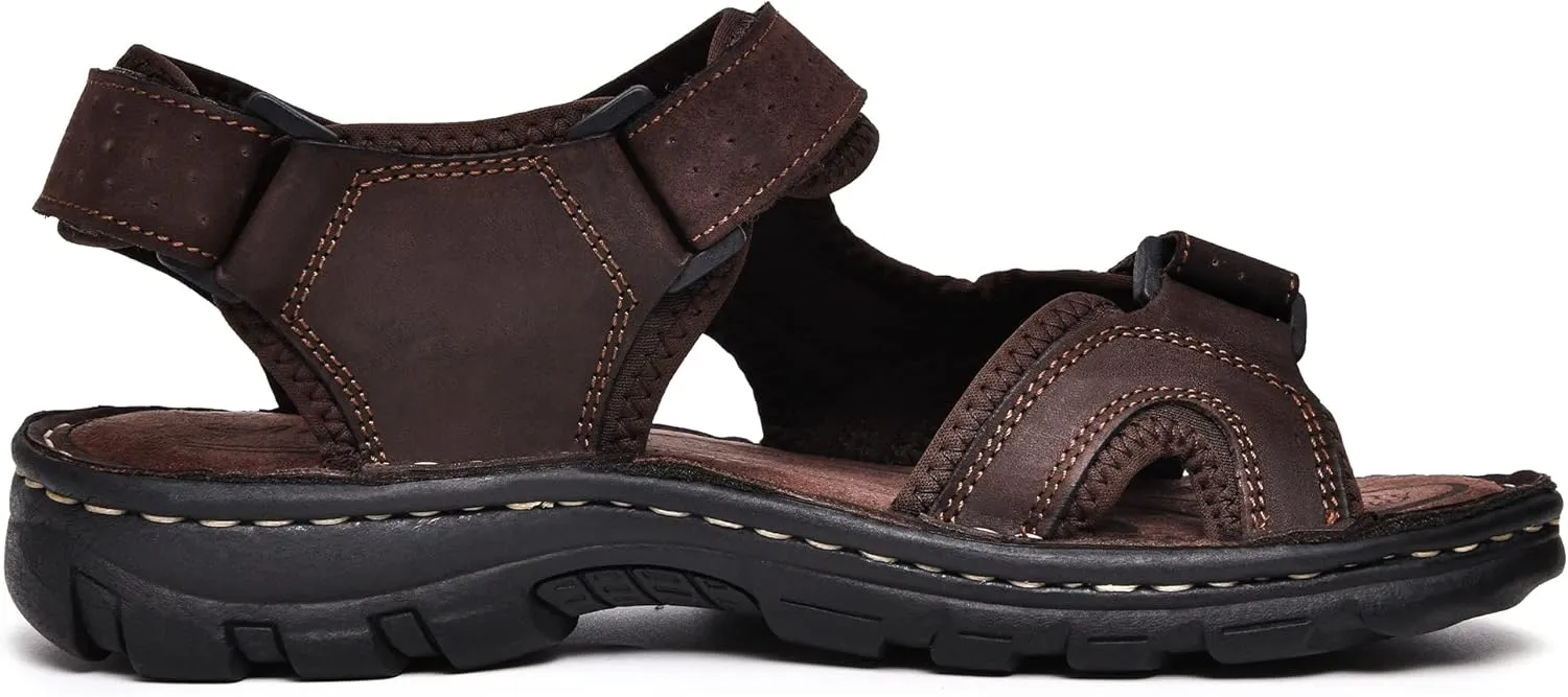Arkbird Men's Leather Sandals Open Toe Athletic Fisherman Sandal Summer Beach Sport Hiking Shoes for Men
