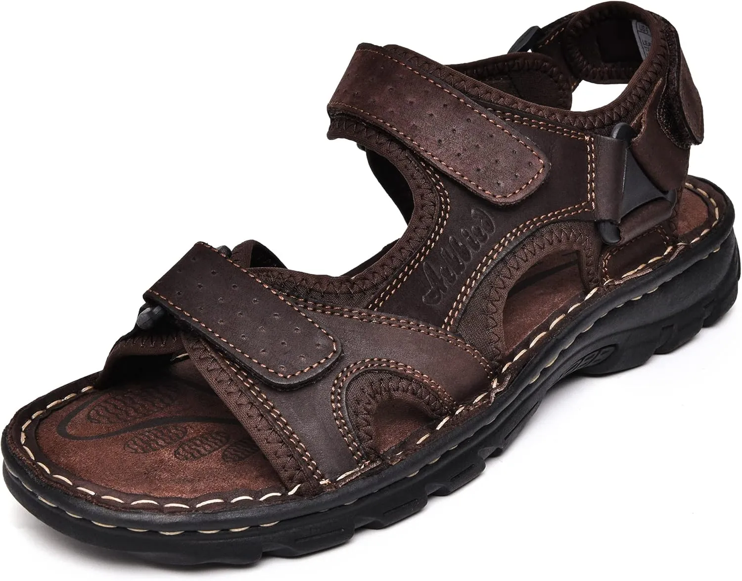 Arkbird Men's Leather Sandals Open Toe Athletic Fisherman Sandal Summer Beach Sport Hiking Shoes for Men