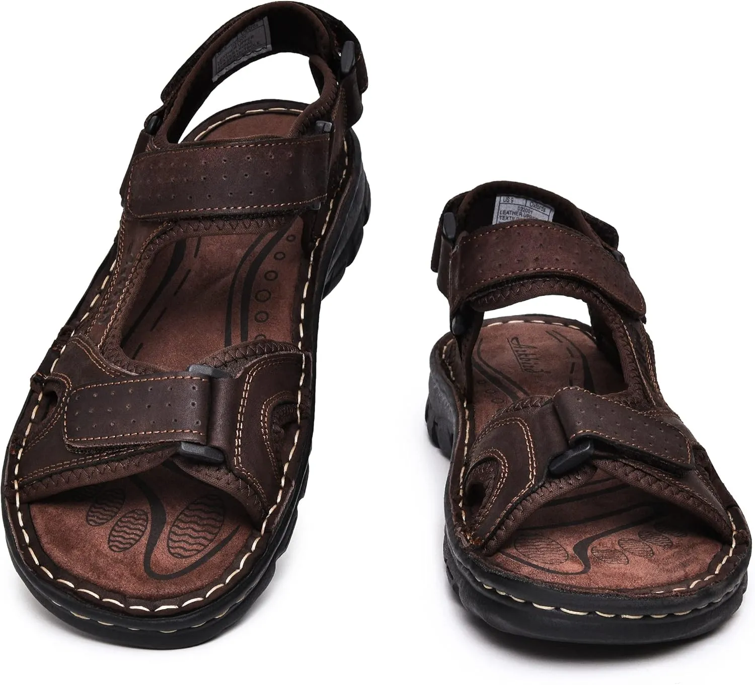 Arkbird Men's Leather Sandals Open Toe Athletic Fisherman Sandal Summer Beach Sport Hiking Shoes for Men