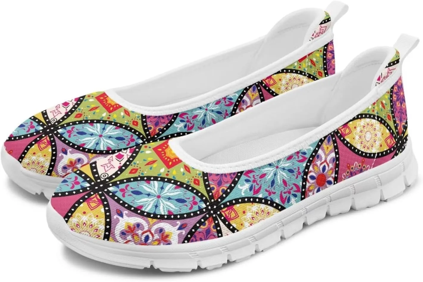 Art Travel Shoes for Women Slip On Casual Cozy Loafers Lightweight Comfort Fashion Sneaker for Women Holiday Shoes Print Series US Size 6-11