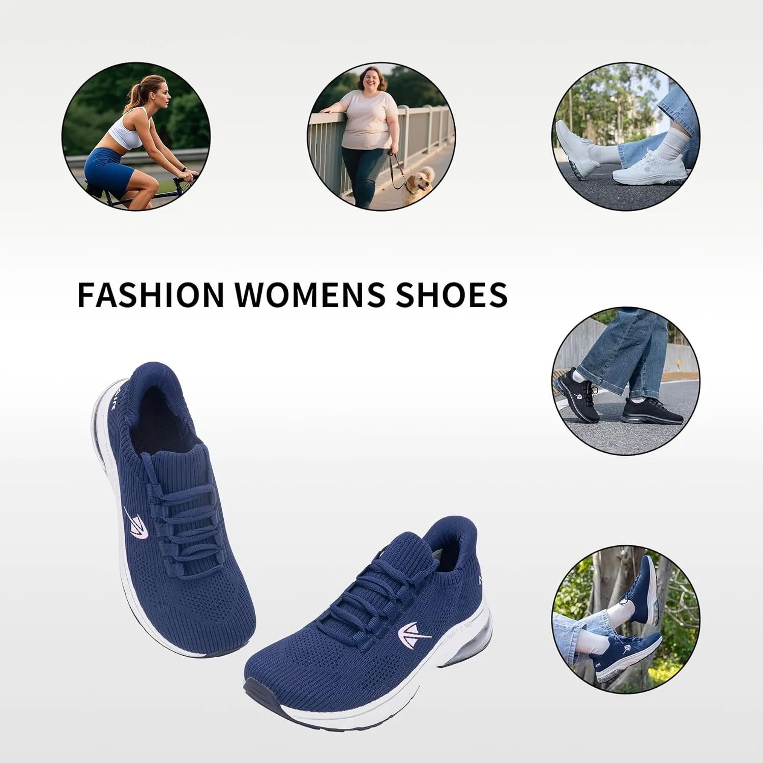 Autper Wide Toe Box Sneakers Women Slip-On Comfortable Walking Shoes with Arch Support Plantar Fasciitis Tennis Running Gym Athletic Shoes US6-11