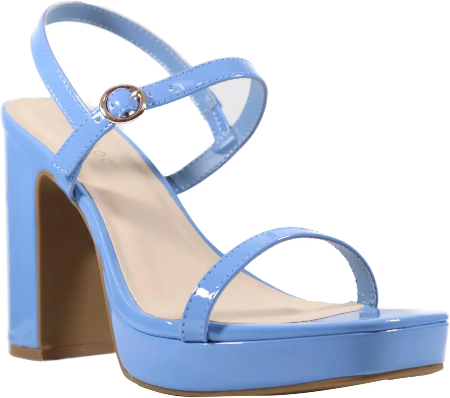 BAMBOO Dialog-18 Womens Open Toe Chunky Block High Heel Ankle Strap Platform Sandals