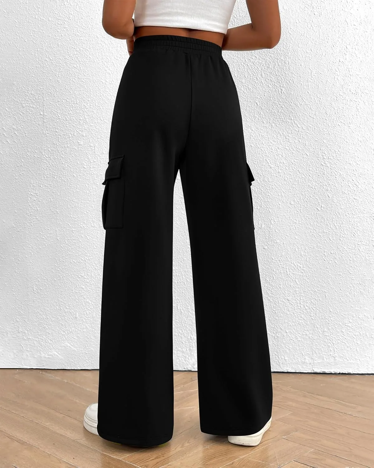 BTFBM Women's Running Sweatpants Fall Baggy Wide Leg Lounge Pants Casual Workout Joggers Pants with Pockets