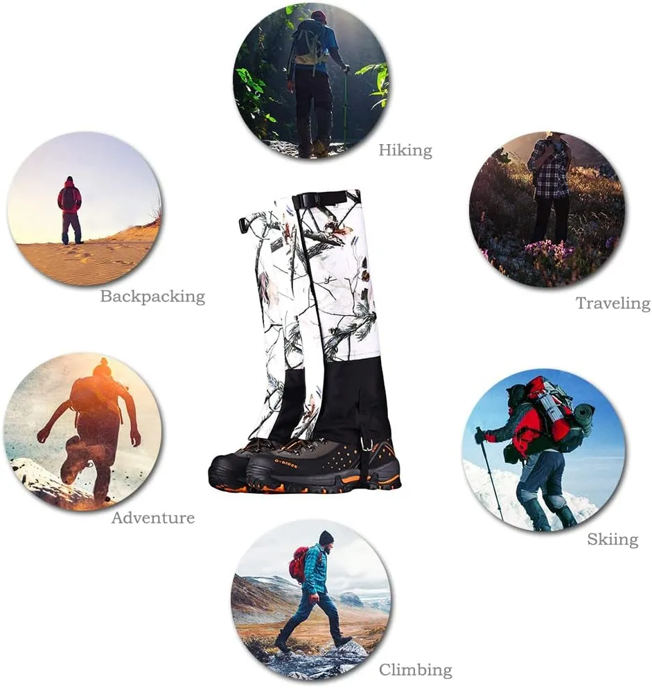 Camouflage Hiking Gaiters,Snake Gaiters for Men, Boot Gators Waterproof Shoe Leg Covers for Walking Climbing Hunting Trip