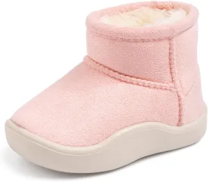 Casazoe Boys Girls Warm Winter Boots Fur Lined Snow Boots Outdoor Soft Winter Ankle Shoes for Toddler/Little Kid