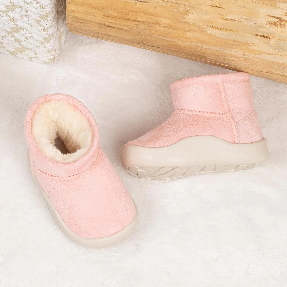 Casazoe Boys Girls Warm Winter Boots Fur Lined Snow Boots Outdoor Soft Winter Ankle Shoes for Toddler/Little Kid