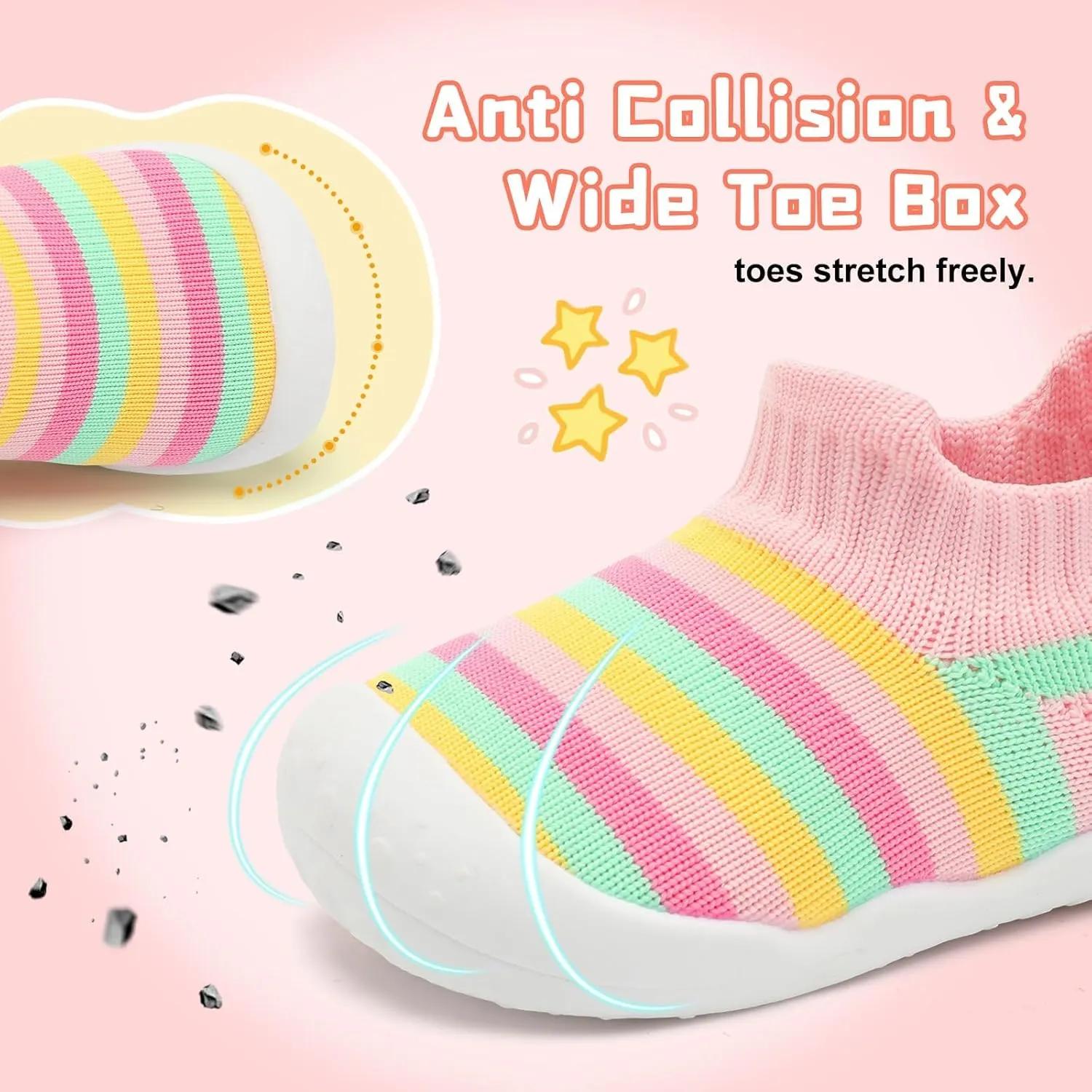 Centipede Demon Baby Shoes Baby Boys Girls Sock Shoes Breathable Infants Toddlers Slippers Indoor Outdoor Boots First Walking Shoe Slip On Sneakers Non Slip with Soft Rubber Soles