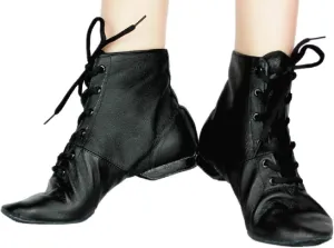 Cheapdancing Men’s & Women's Practice Dancing Shoes Soft Leather Flat Jazz Boots (Black, Adult, Men, 12, Numeric, US Footwear Size System, Medium)