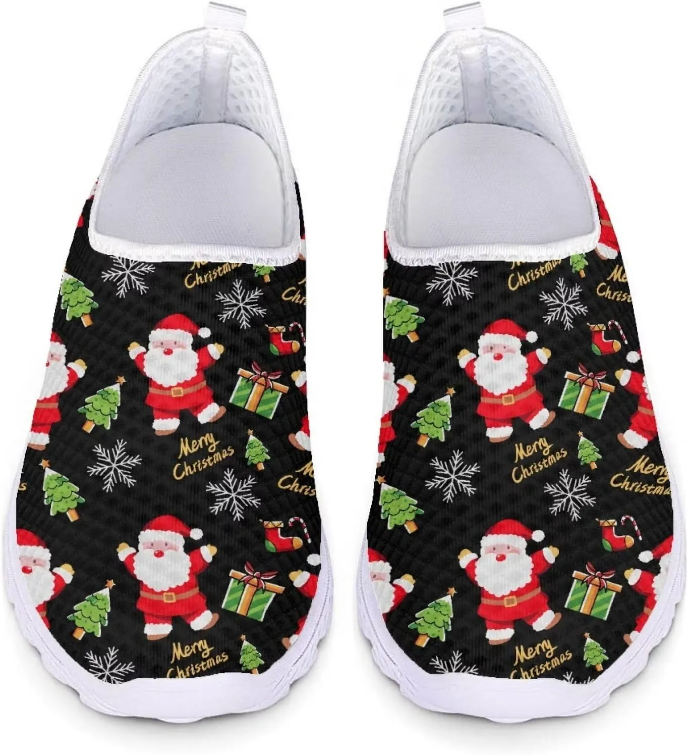 Christmas Sneakers Slip On Walking Shoes for Women Size 5.5-11