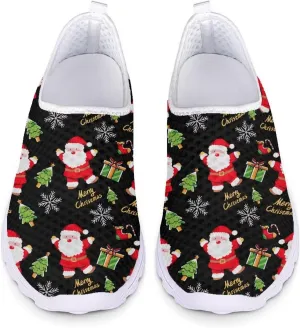 Christmas Sneakers Slip On Walking Shoes for Women Size 5.5-11