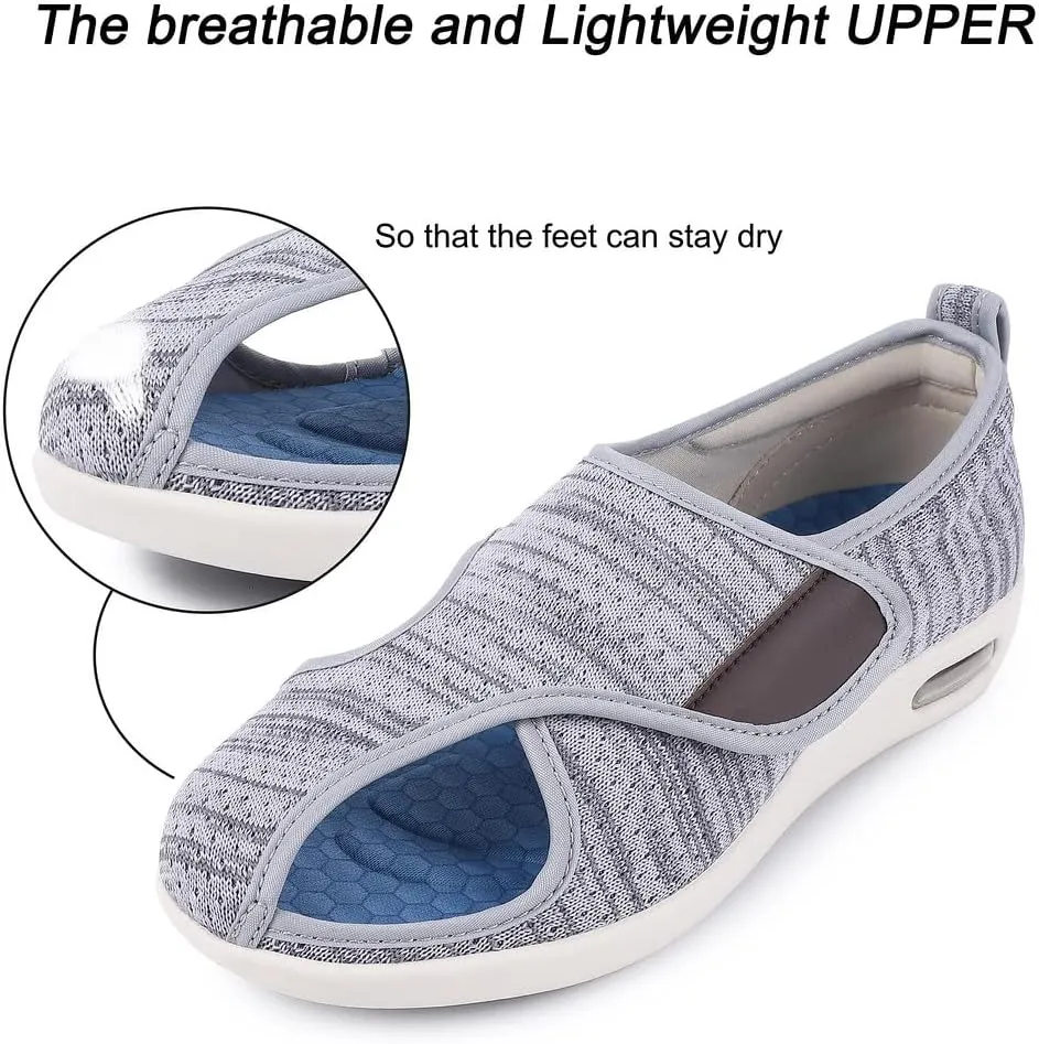 Diabetic Shoes for Women, Women's Wide Width Elderly Shoes, Adjustable Closure Lightweight Breathable, Swollen Feet Walking Edema Sneakers