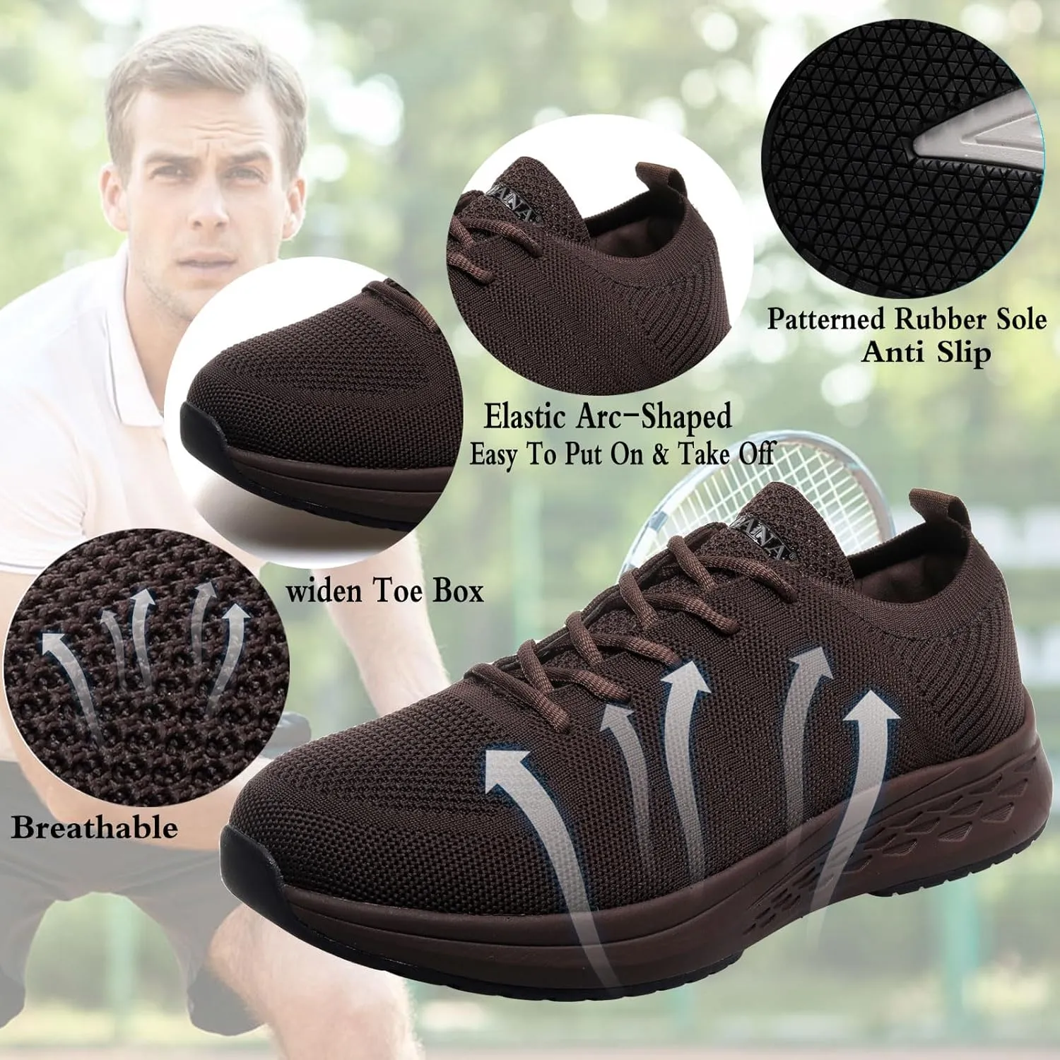Diabetic Sneakers for Men Adjustable Widch Orthopedic for Swollen Feet | Foot Pain Relief