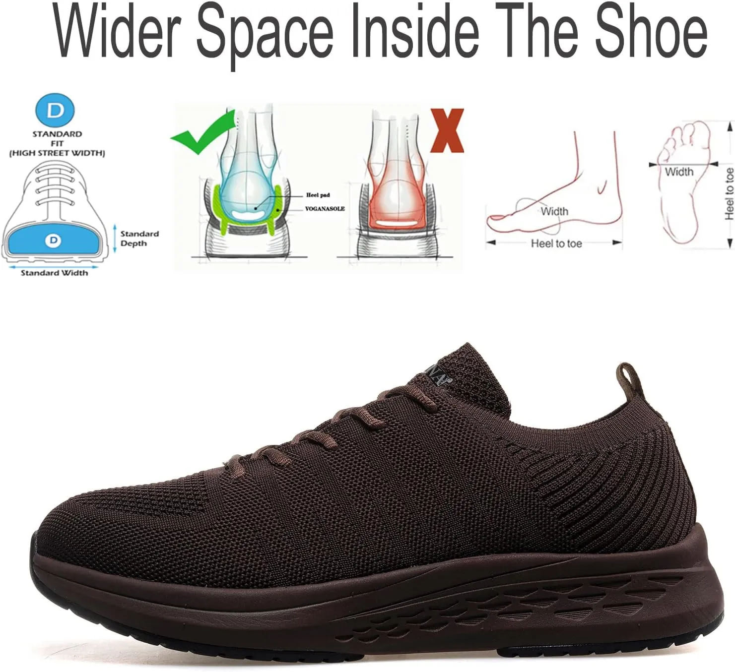 Diabetic Sneakers for Men Adjustable Widch Orthopedic for Swollen Feet | Foot Pain Relief