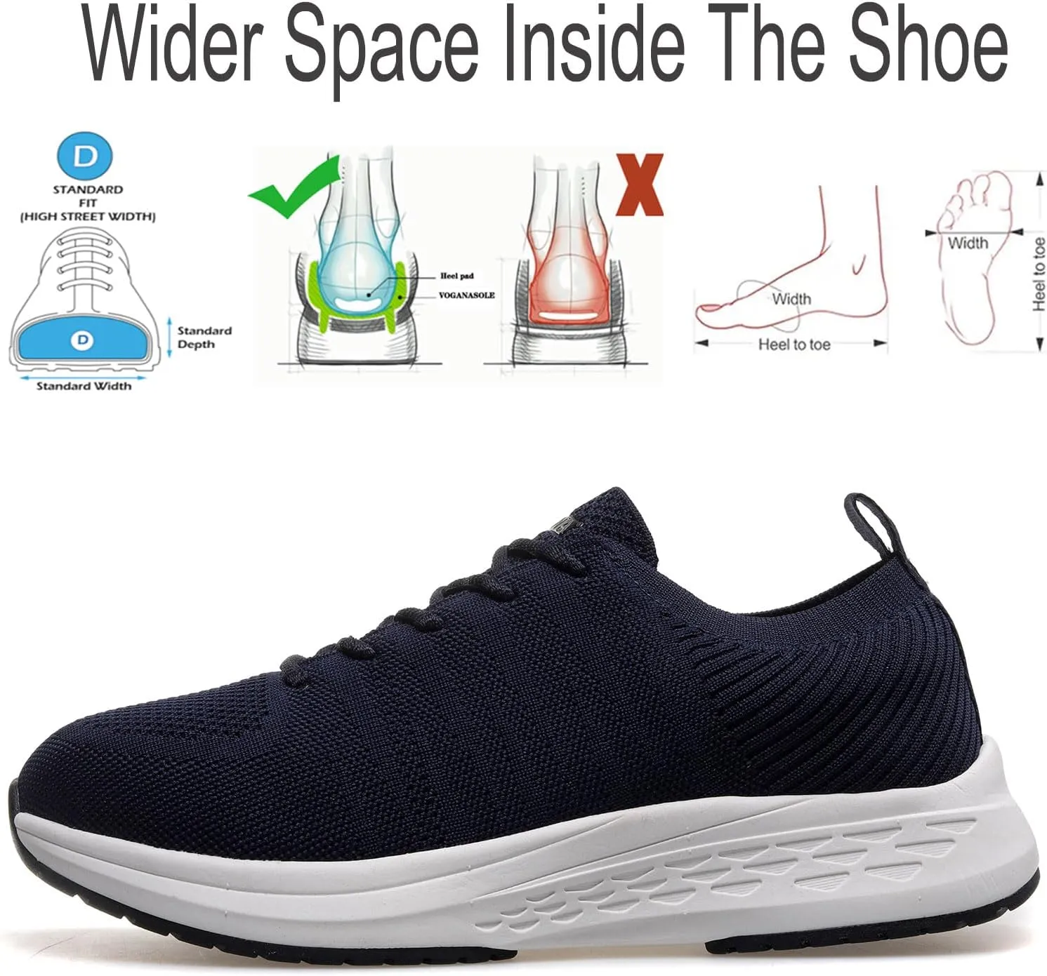 Diabetic Sneakers for Men Arch Support Cushioning Adjustable Widch Orthopedic for Swollen Feet Elderly Foot Pain Relief Neuropathy