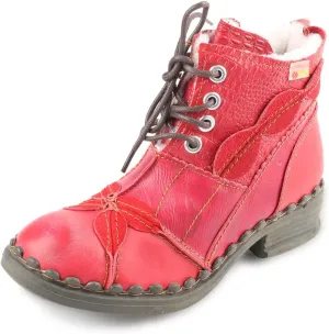 Faux Fur Lining Snow Boots Patchwork Washed Leather Shoes Lace-up Women's Ankle Boots