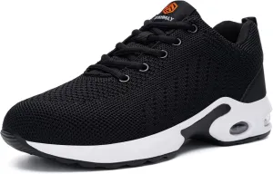 FENLERN Steel Toe Shoes for Women Lightweight Safety Shoes Comfortable Ladies Steel Toe Sneakers Non Slip Work Shoes Breathable Arch Support 5~11 Medium/5.5~10.5 Wide Width