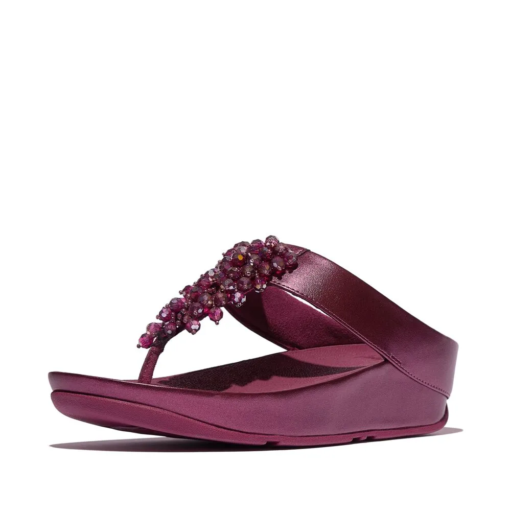 FitFlop Rumba Beaded Sandals - Metallic Ruby