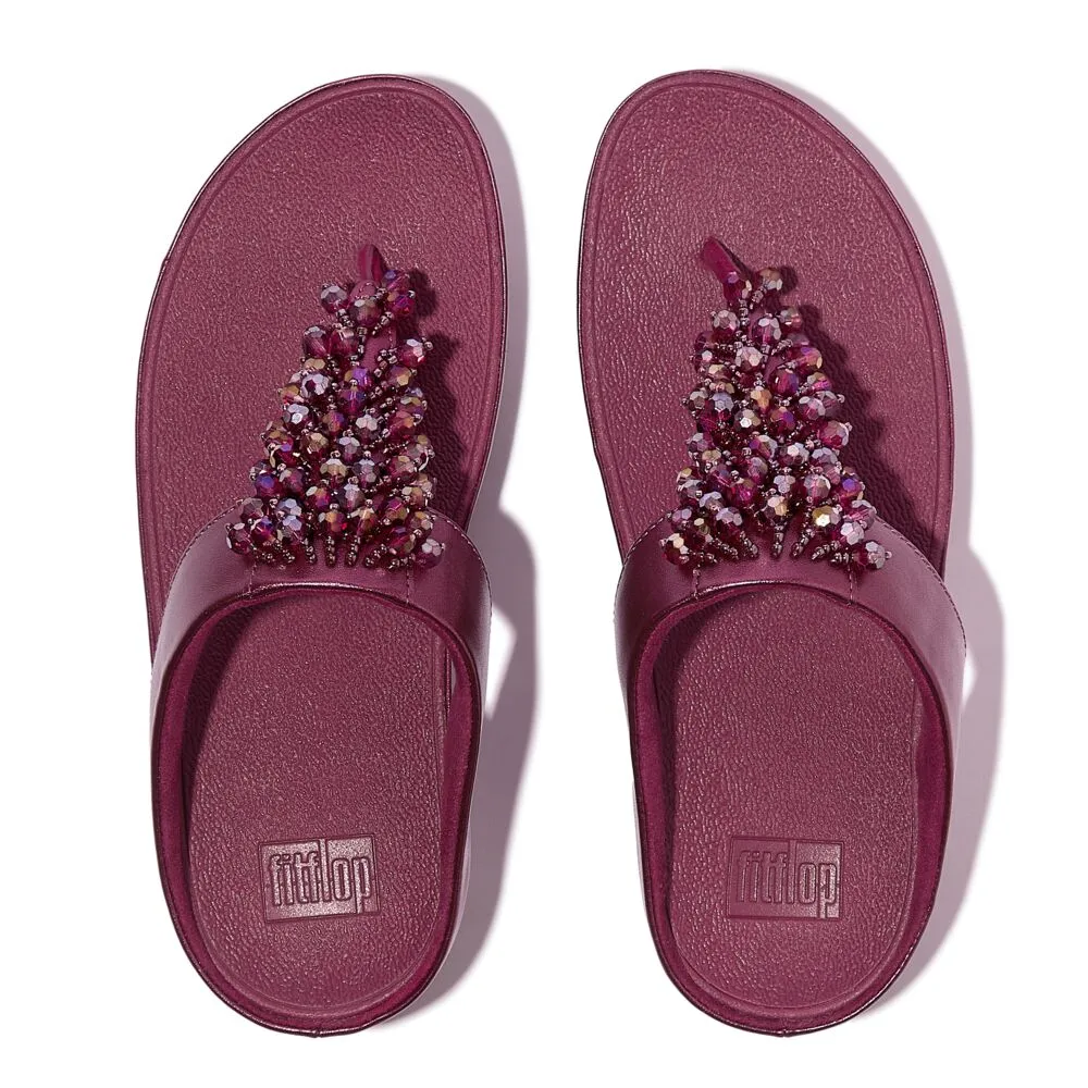FitFlop Rumba Beaded Sandals - Metallic Ruby