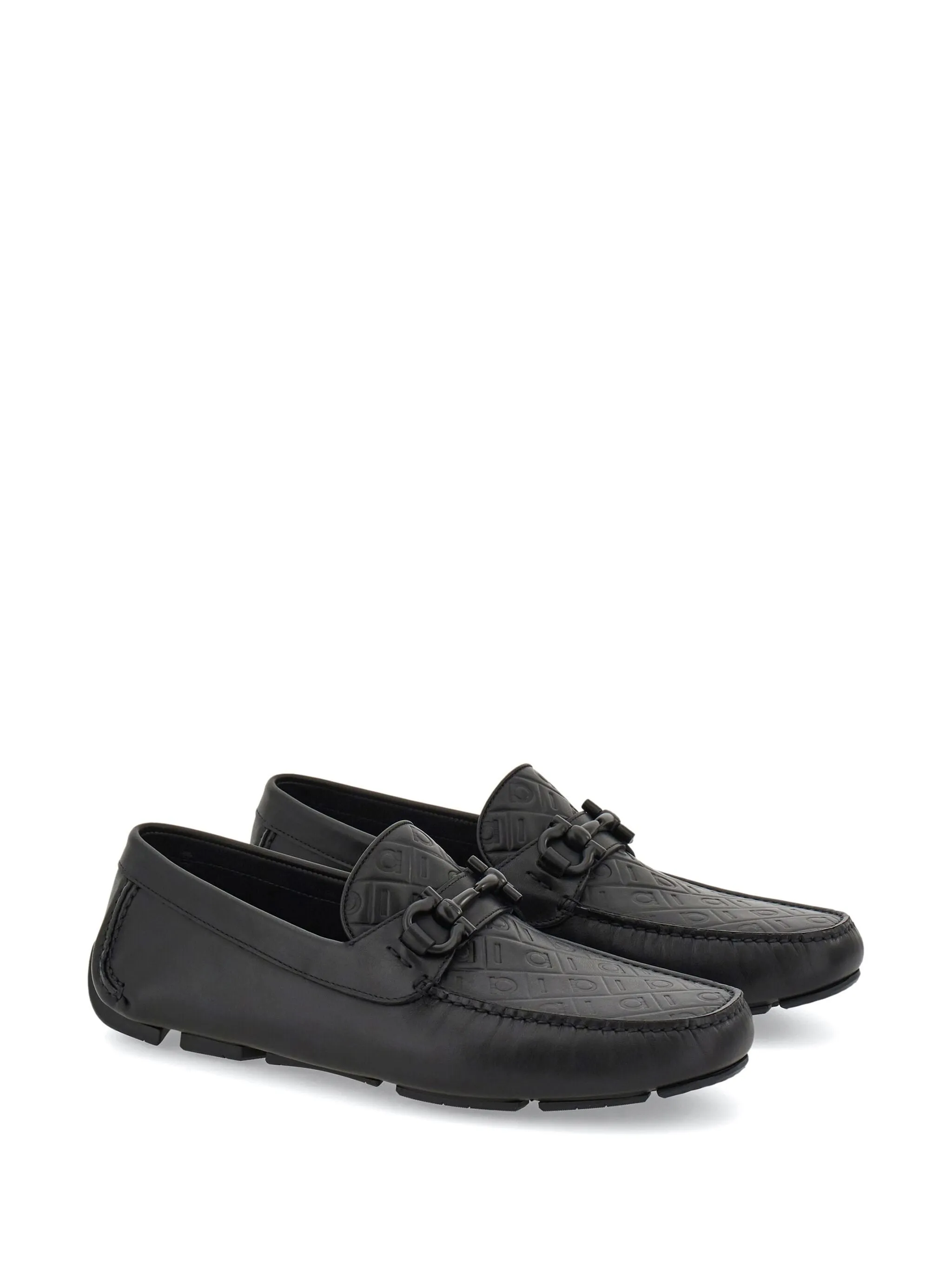 Gancini-plaque Leather Loafers