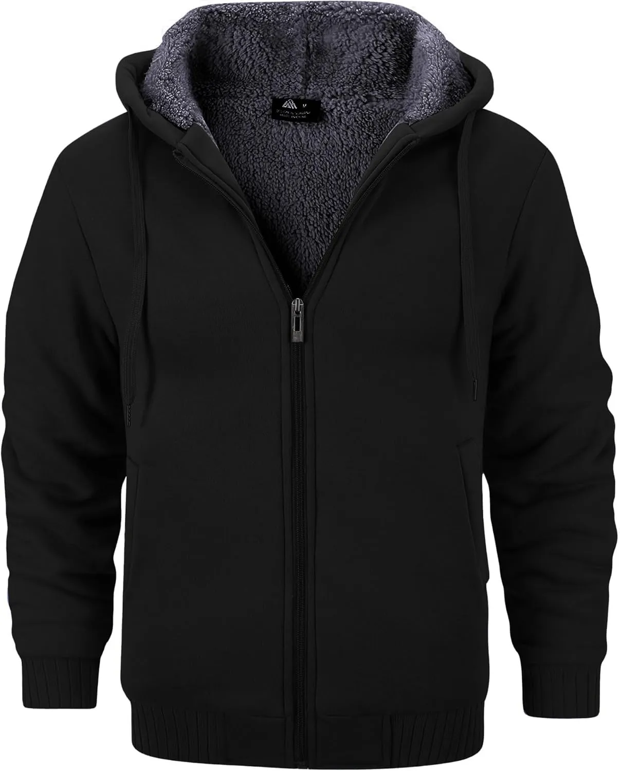 GEEK LIGHTING Hoodies for Men Heavyweight Fleece Sweatshirt - Full Zip Up Thick Sherpa Lined