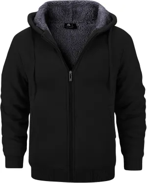 GEEK LIGHTING Hoodies for Men Heavyweight Fleece Sweatshirt - Full Zip Up Thick Sherpa Lined