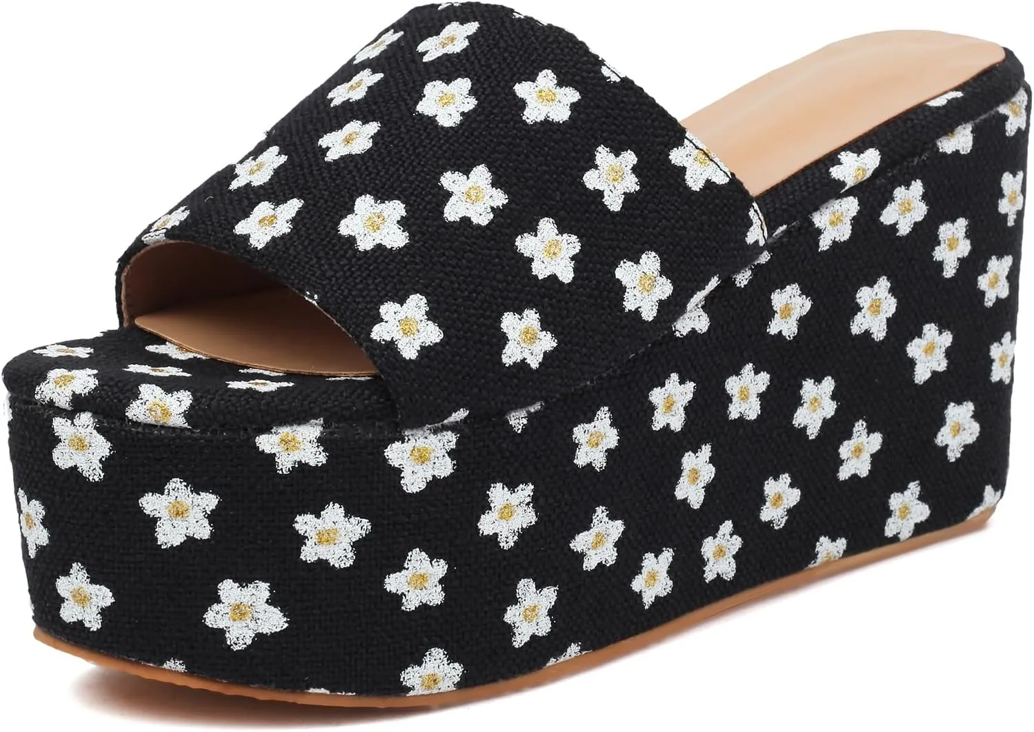 Gicoiz Open Toe Slippers Womens Wedge Heel Platform Sandals