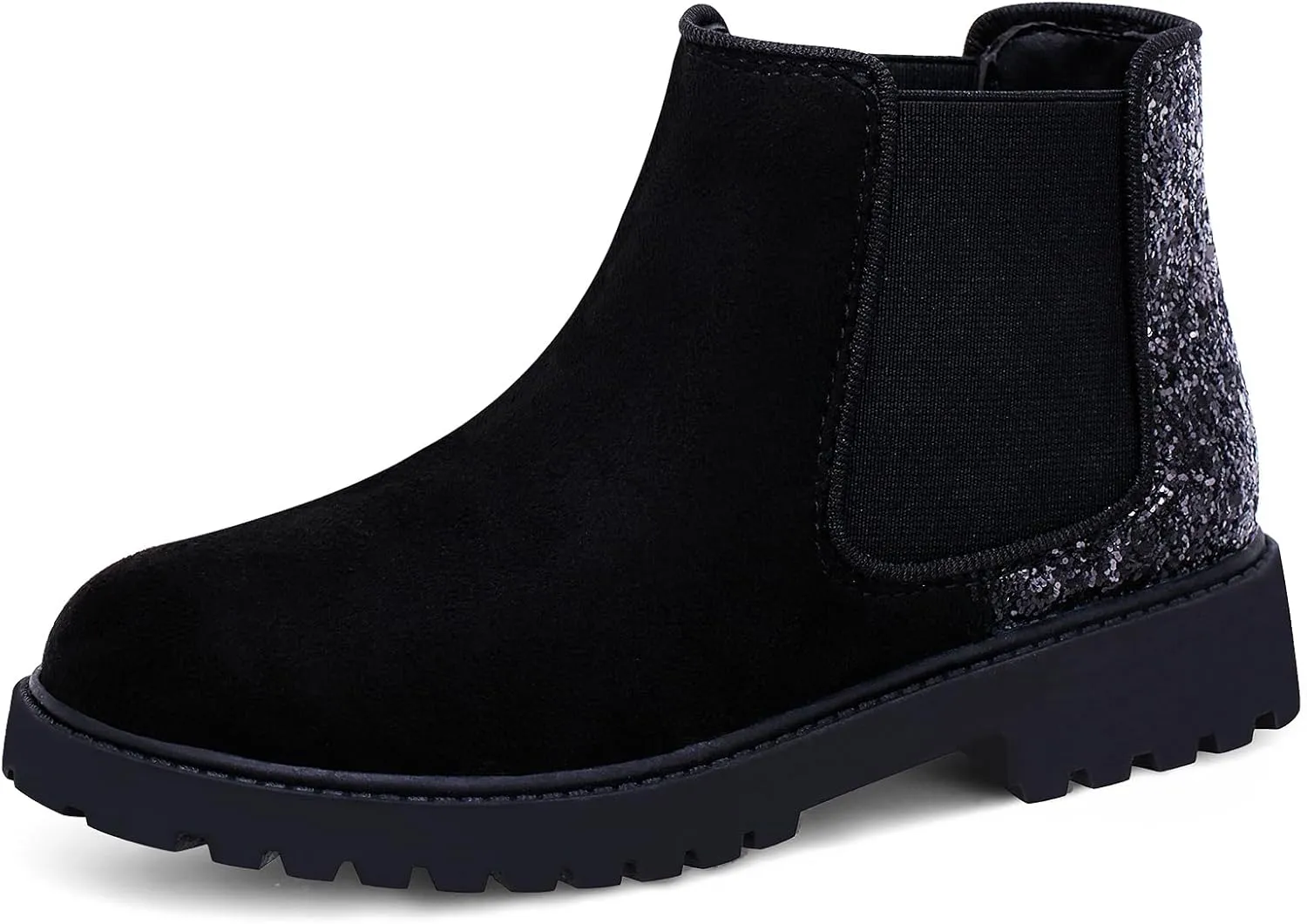 Girls Boots Kids Platform Ankle Boots Glitter Winter Boots For Teen Girls Toddler Boots Elastic Low Heel Girls Booties For Little Kids/Big Kids