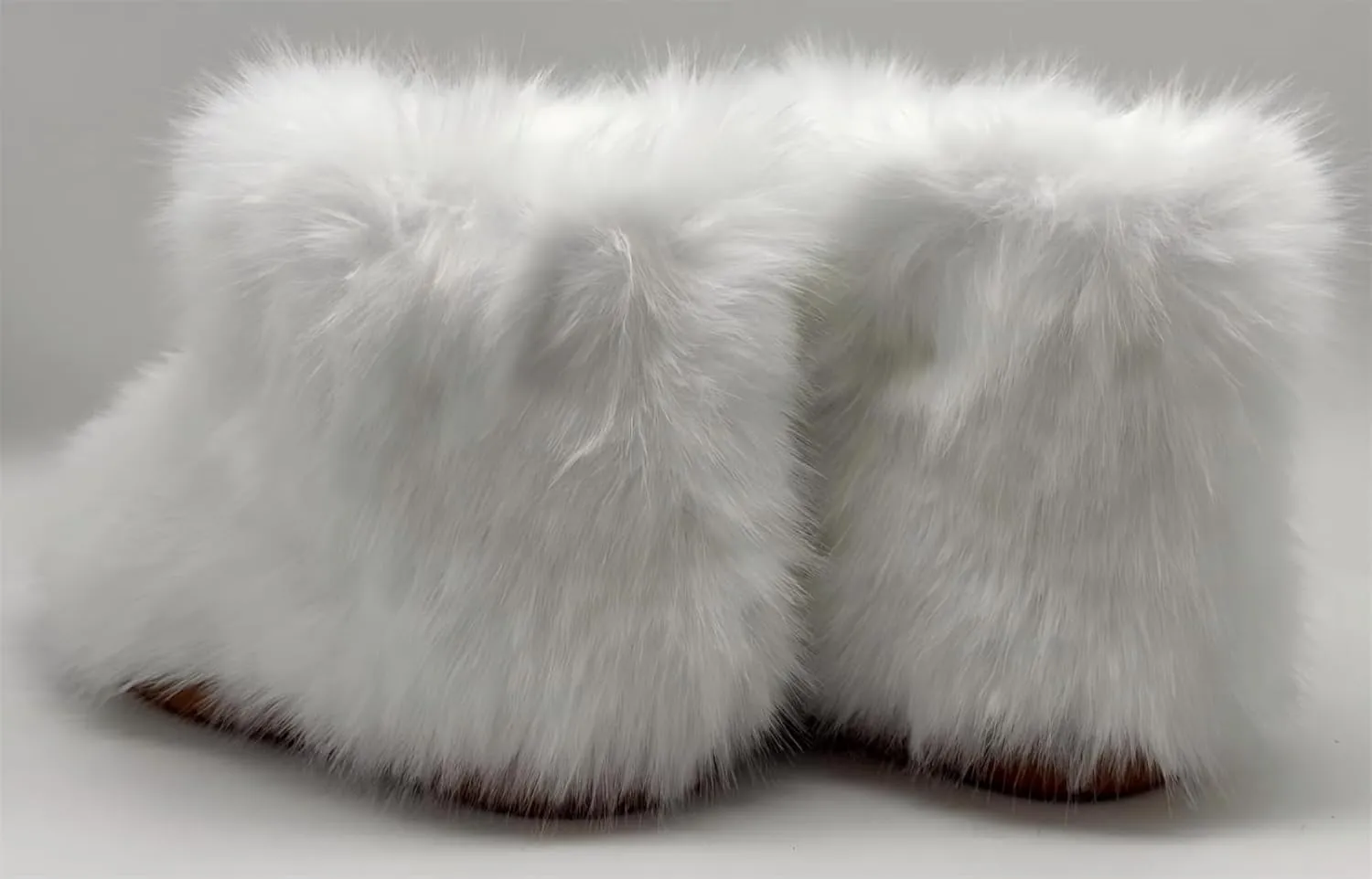 Girls Fluffy Furry Snow Boots Faux Fur Winter Warm Outdoor Boots
