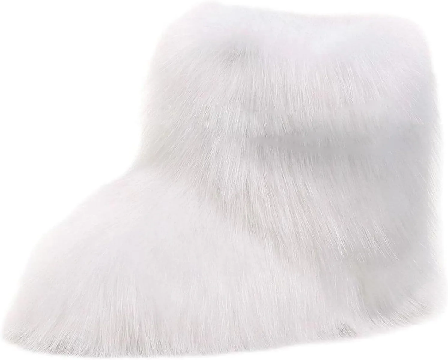 Girls Fluffy Furry Snow Boots Faux Fur Winter Warm Outdoor Boots