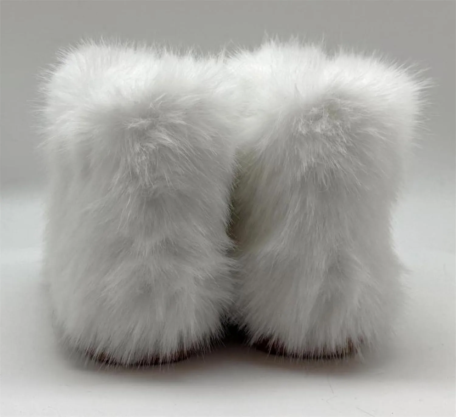 Girls Fluffy Furry Snow Boots Faux Fur Winter Warm Outdoor Boots