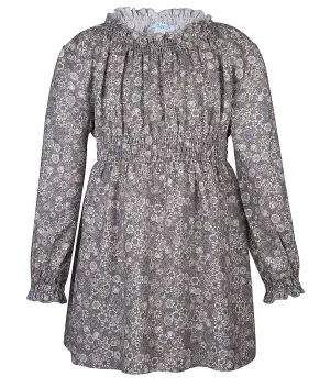 Girls Long Sleeve Purplish Gray Dress