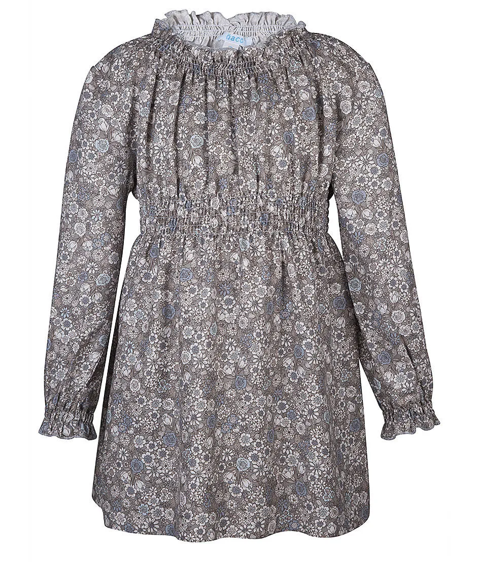 Girls Long Sleeve Purplish Gray Dress