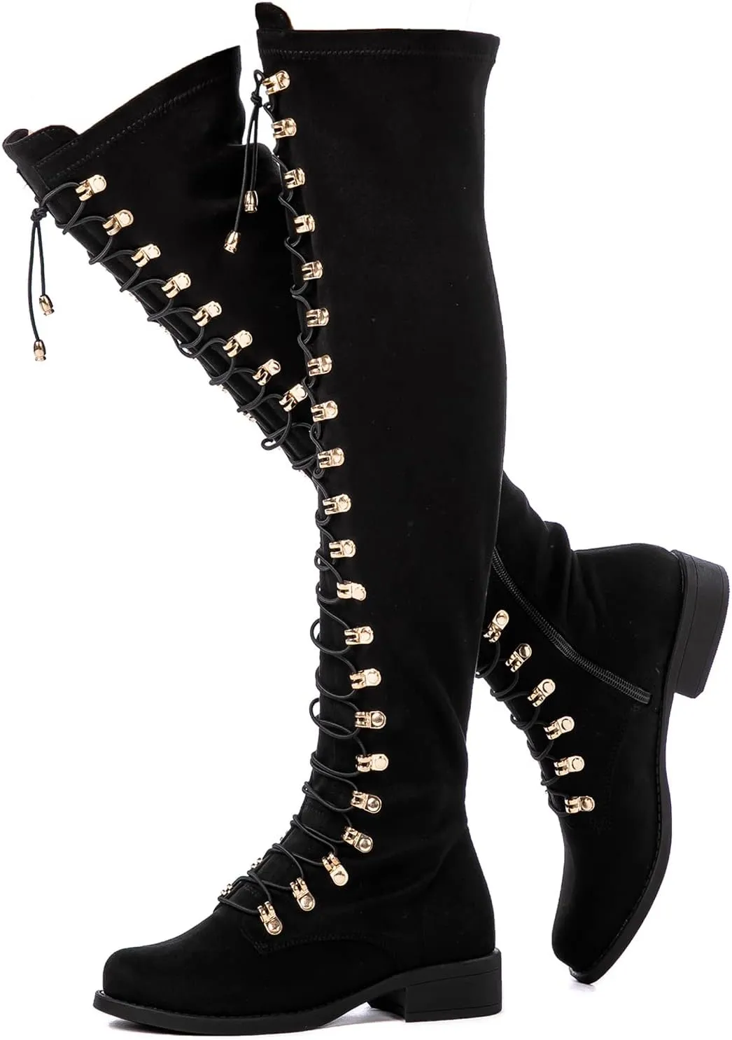 GLOBALWIN Women's Over The Knee Thigh High Tall Boots for Women Long Boots with Side Zipper