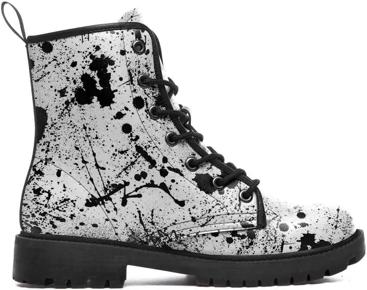 Halloween Gothic Combat Boots, Unisex Skull Platform Motorbike Leather Boots, Fashion Casual Winter Footwear