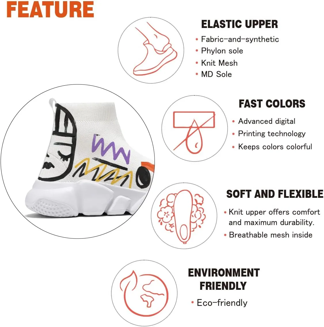 Hetios Women’s Sock Shoes Lightweight Jogging Walking Shoes for Women Sneakers