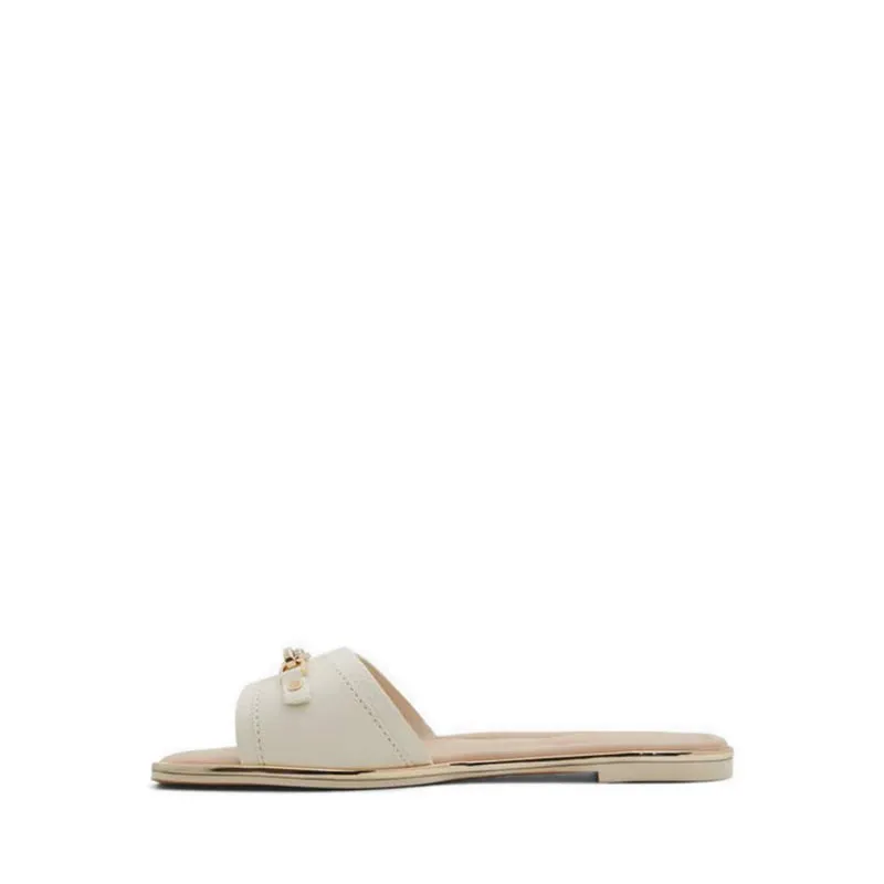 Jeannie Flat Sandals - Open White