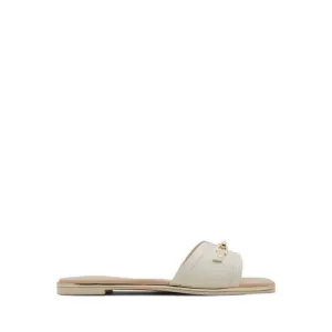 Jeannie Flat Sandals - Open White