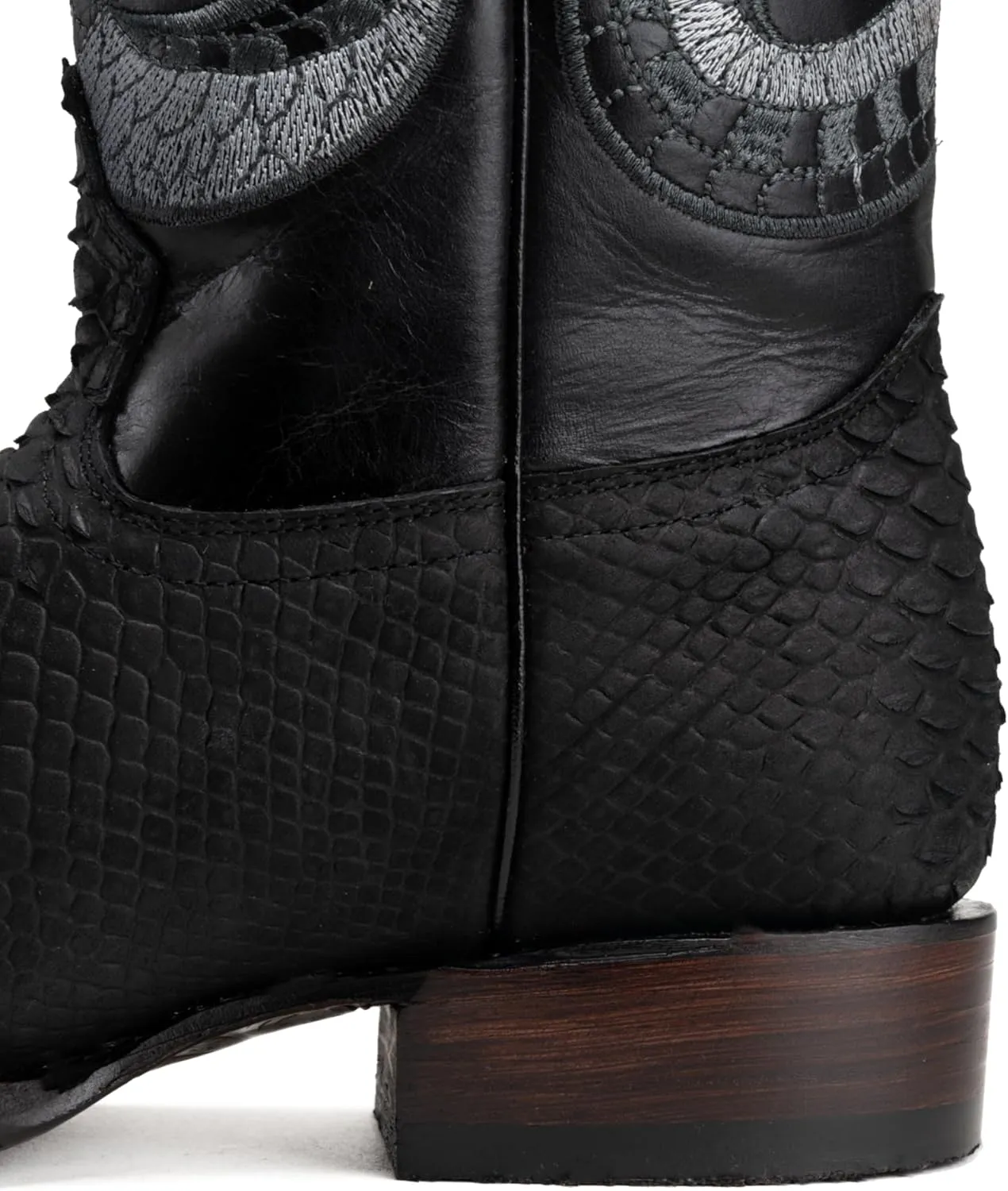 Joe Boots Python Leather Print Men's Western Boot: Square Toe Cowboy, Rodeo Boots