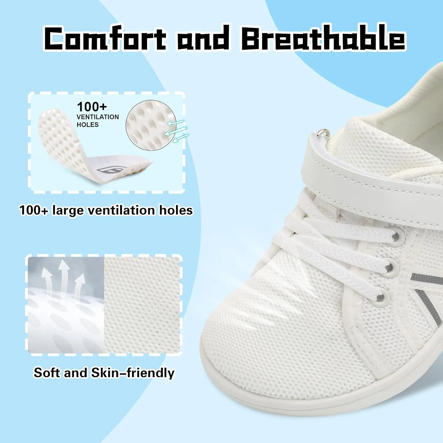 JOINFREE Toddler Shoes Boys Girls Wide Barefoot Shoes Little Kids Minimalist Sneakers Zero Drop Casual Walking Shoes Breathable Tennis Shoes Indoor Outdoor