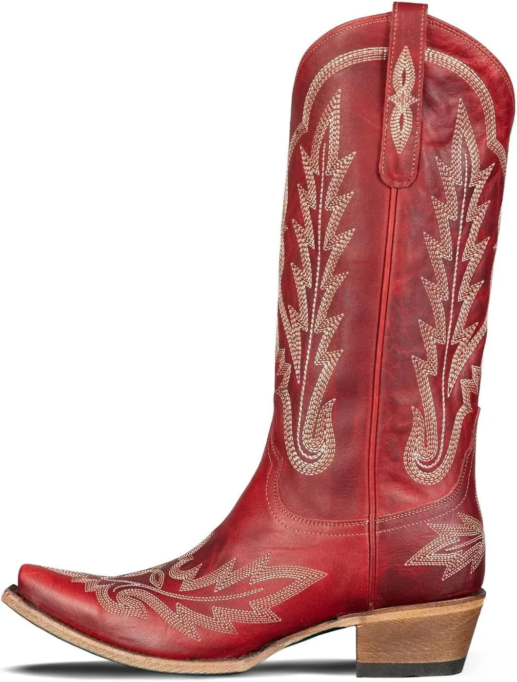 JORISTIMO Women's Cowboy with Embroidered Stitch,Knee High Boots, Classic Snip Toe Traditional Western Knee Bootie