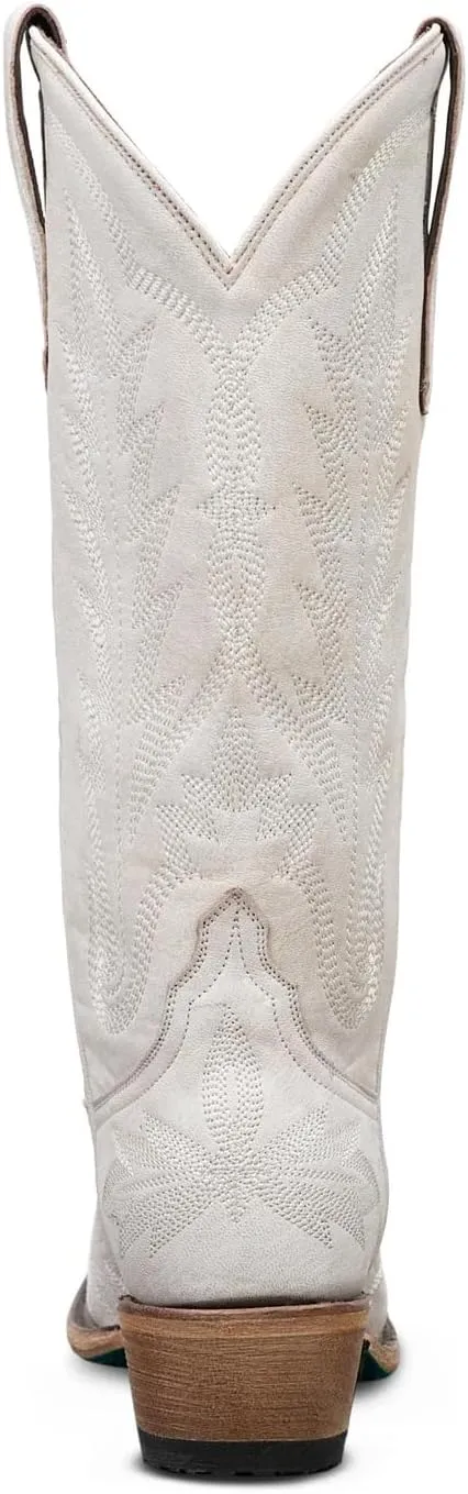 JORISTIMO Women's Cowboy with Embroidered Stitch,Knee High Boots, Classic Snip Toe Traditional Western Knee Bootie
