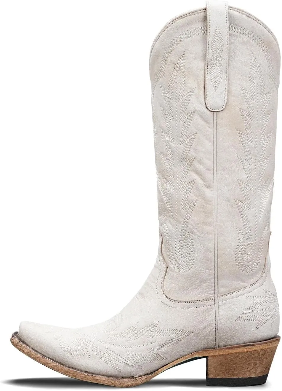 JORISTIMO Women's Cowboy with Embroidered Stitch,Knee High Boots, Classic Snip Toe Traditional Western Knee Bootie