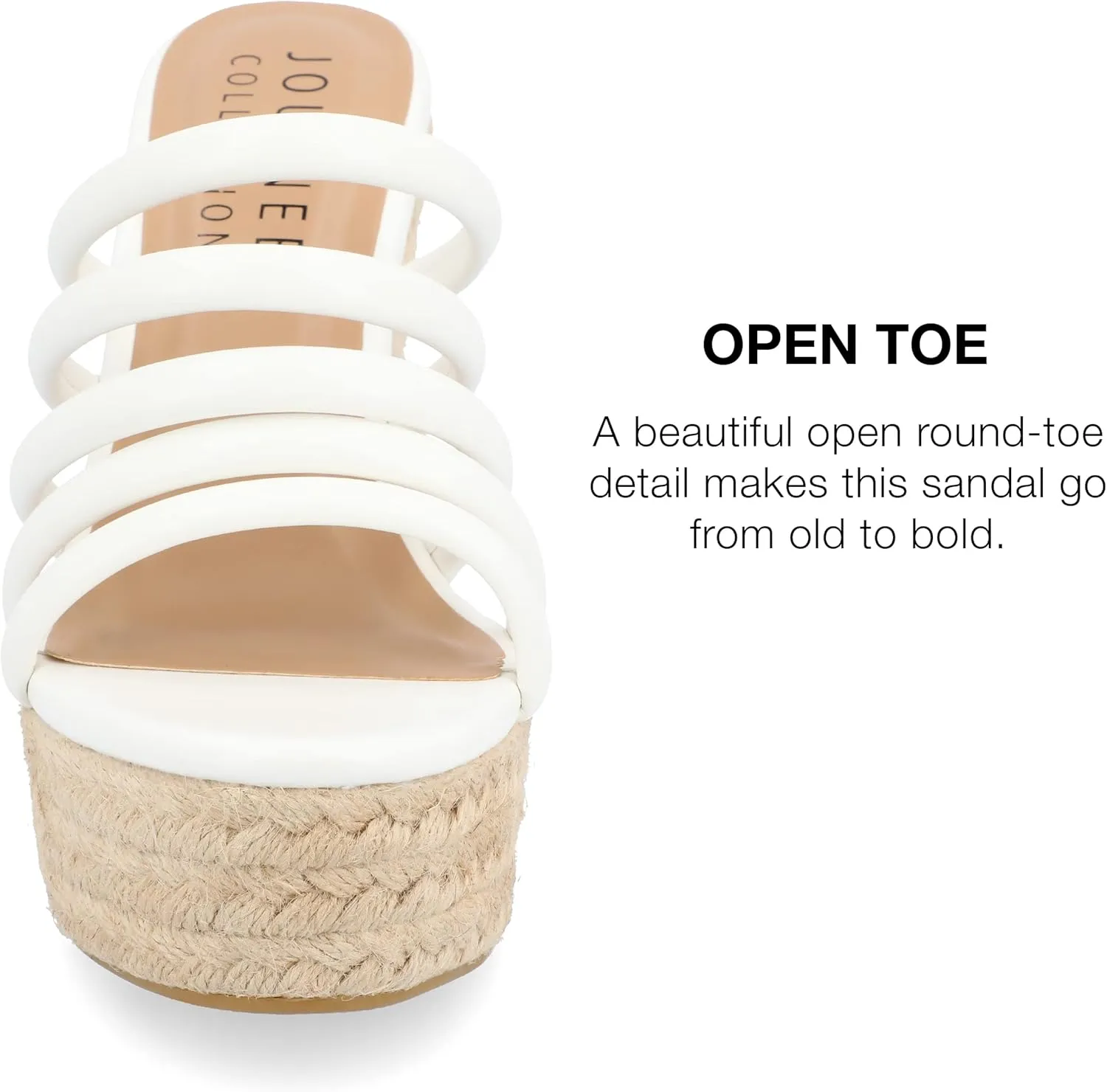 Journee Collection Womens CYNTHIE Puffy straps Round toe Wedge Sandals