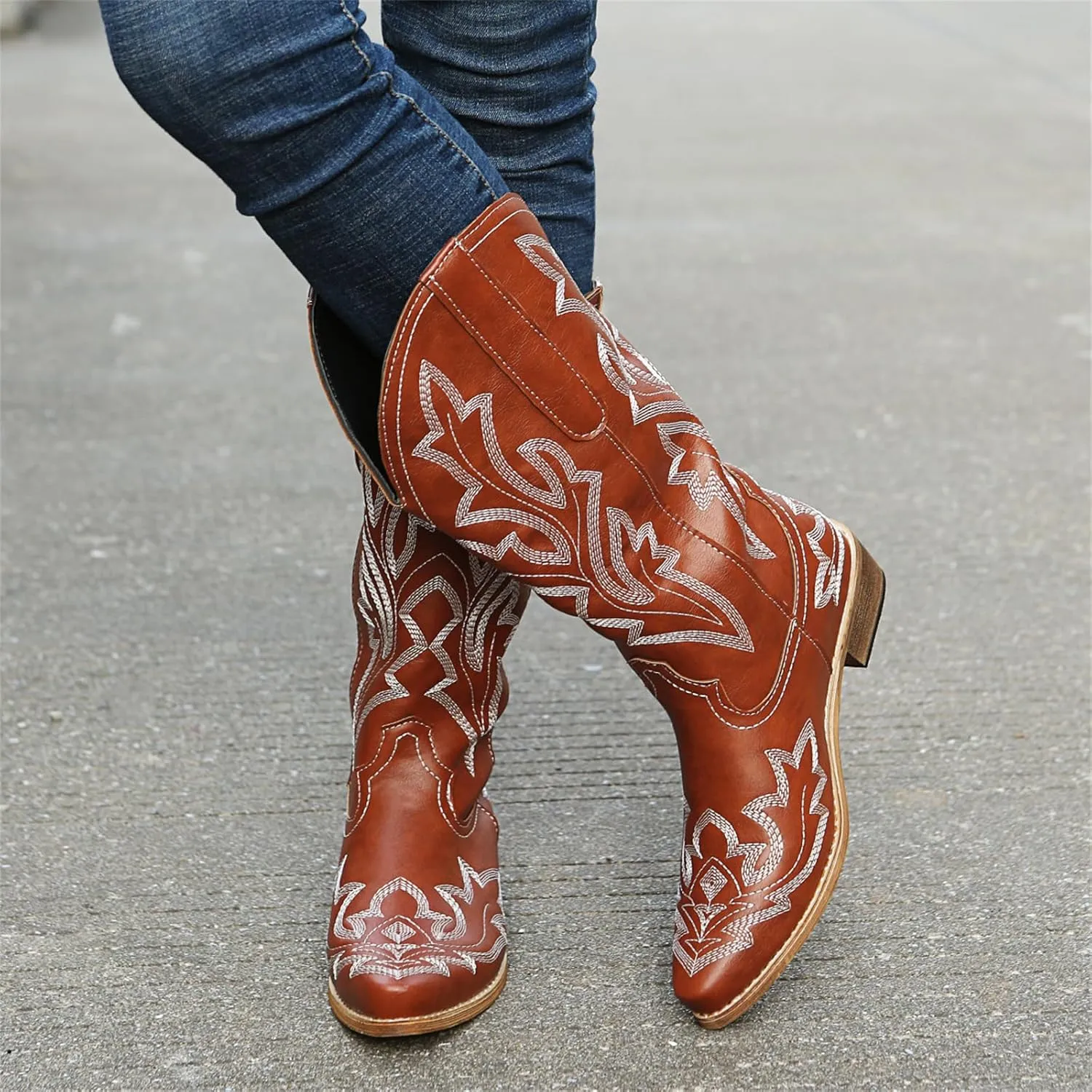 Lausiuoe Boots For Women Ankle Booties Flat Heel Comfortable Casual Dressy Western Fashion Retro Classic Short Booties 2024