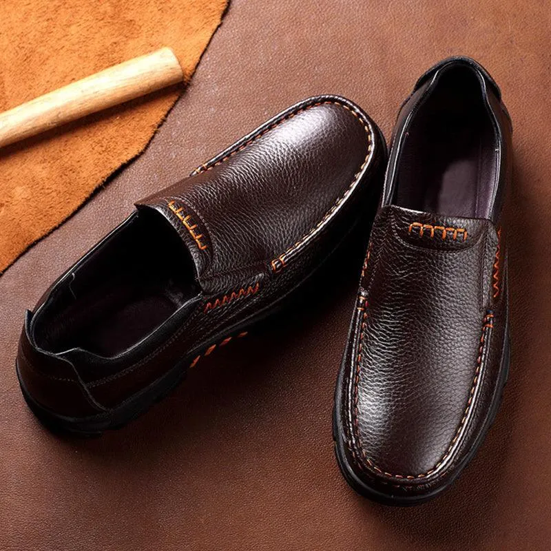 Leather Top Layer Cowhide Non-Slip Casual Shoes